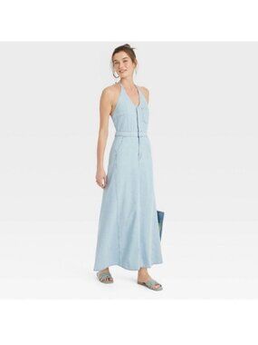 universal thread blue striped dress Berylove Women Blue Work Dress Sheath V-Neck Asymmetrical Wedding Guest Dress with Sash, Blue / US16 main image 0
